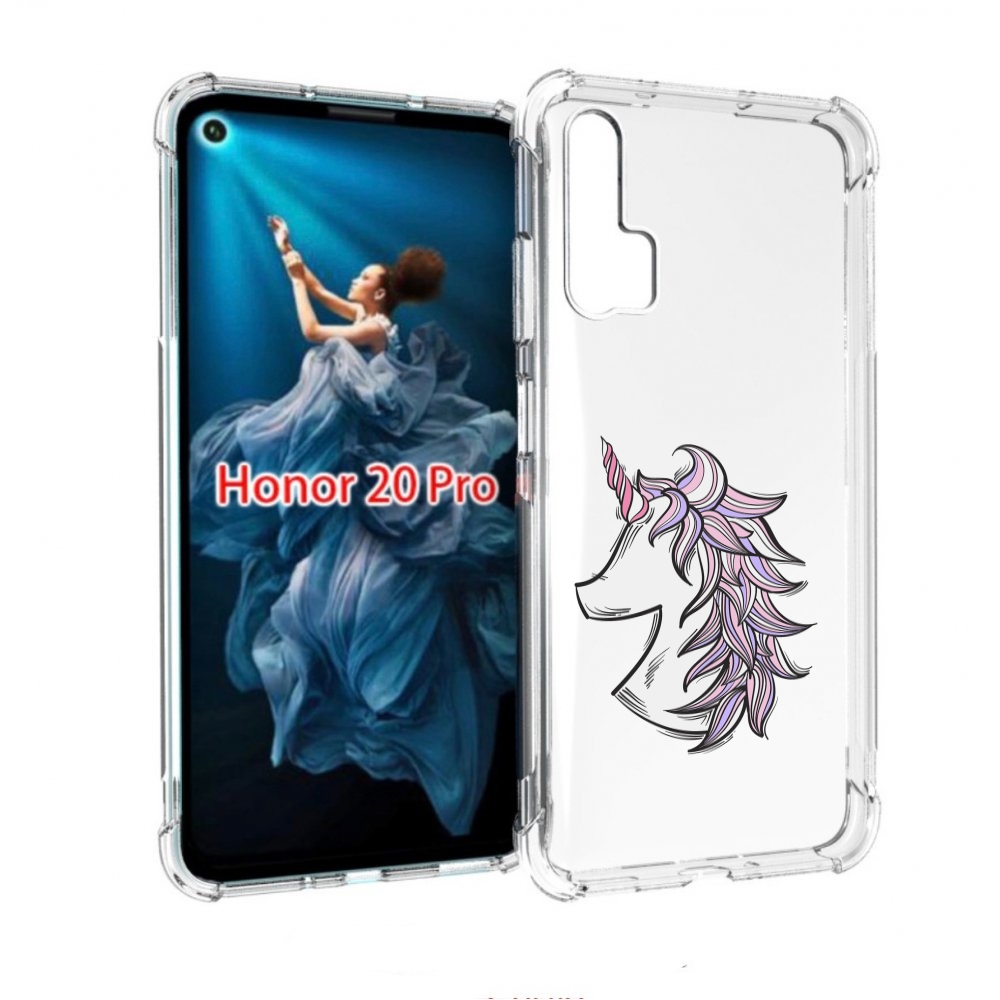 

Чехол бампер MyPads единорог-рисунок для Honor 20 Pro противоуда, Прозрачный, Tocco