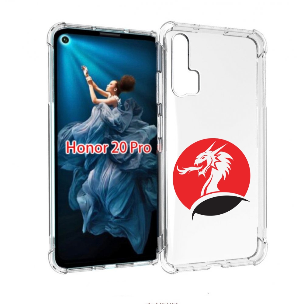 

Чехол бампер MyPads дракон-рисунок для Honor 20 Pro противоударный, Прозрачный, Tocco