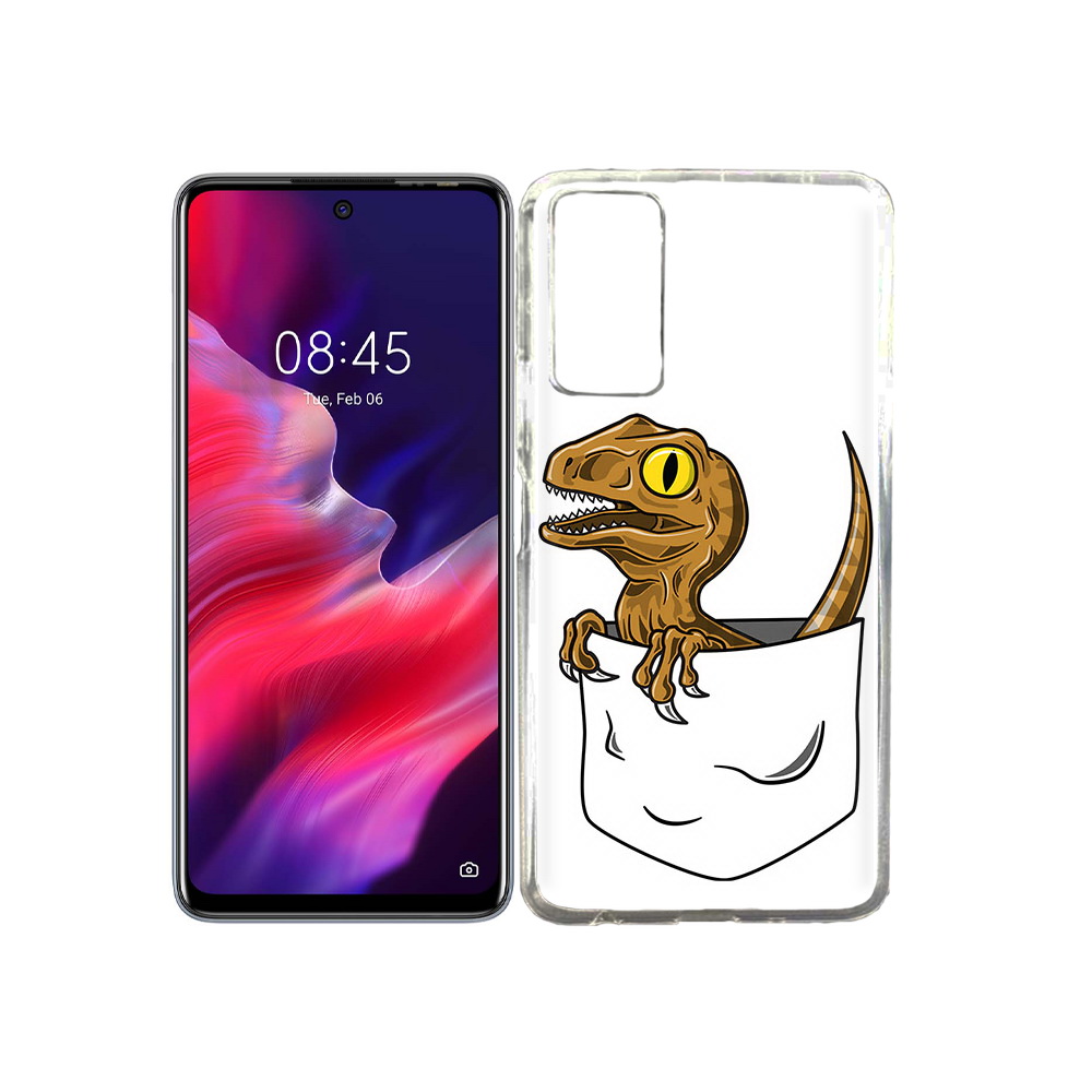 

Чехол MyPads Tocco для Tecno Pova 2 динозавр в кармане, Прозрачный, Tocco