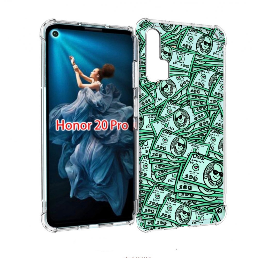 

Чехол бампер MyPads доллары картинка для Honor 20 Pro противоуда, Прозрачный, Tocco