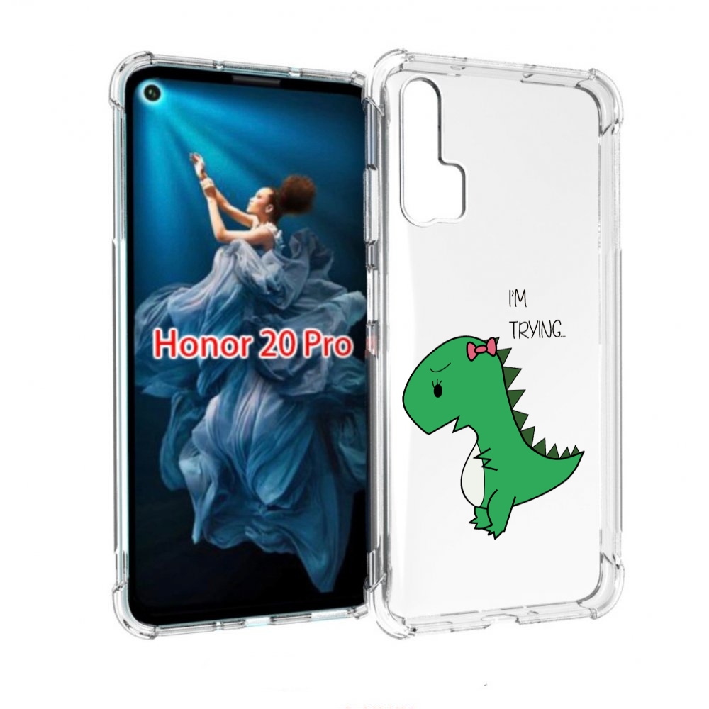 

Чехол бампер MyPads динозаврик-девочка для Honor 20 Pro противоу, Прозрачный, Tocco