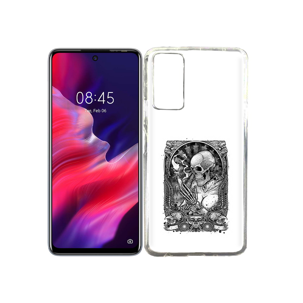 

Чехол MyPads Tocco для Tecno Pova 2 девушка скелет, Прозрачный, Tocco