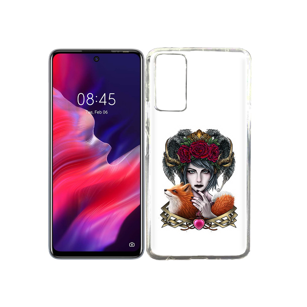 

Чехол MyPads Tocco для Tecno Pova 2 девушка с лисой, Прозрачный, Tocco