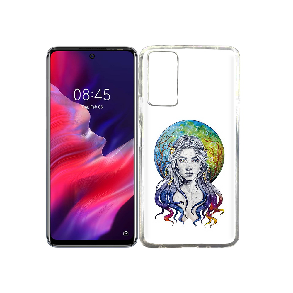 

Чехол MyPads Tocco для Tecno Pova 2 девушка с красивыми волосами, Прозрачный, Tocco