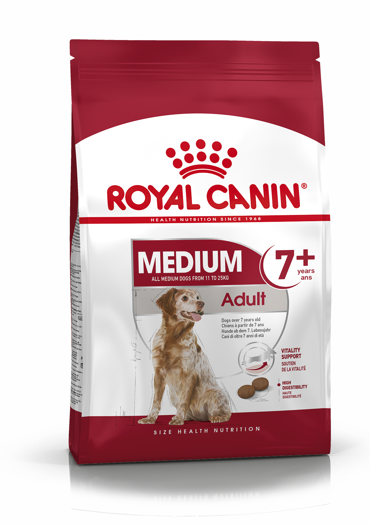 фото Сухой корм для собак royal canin adult 7+ medium, рис, птица, 4кг