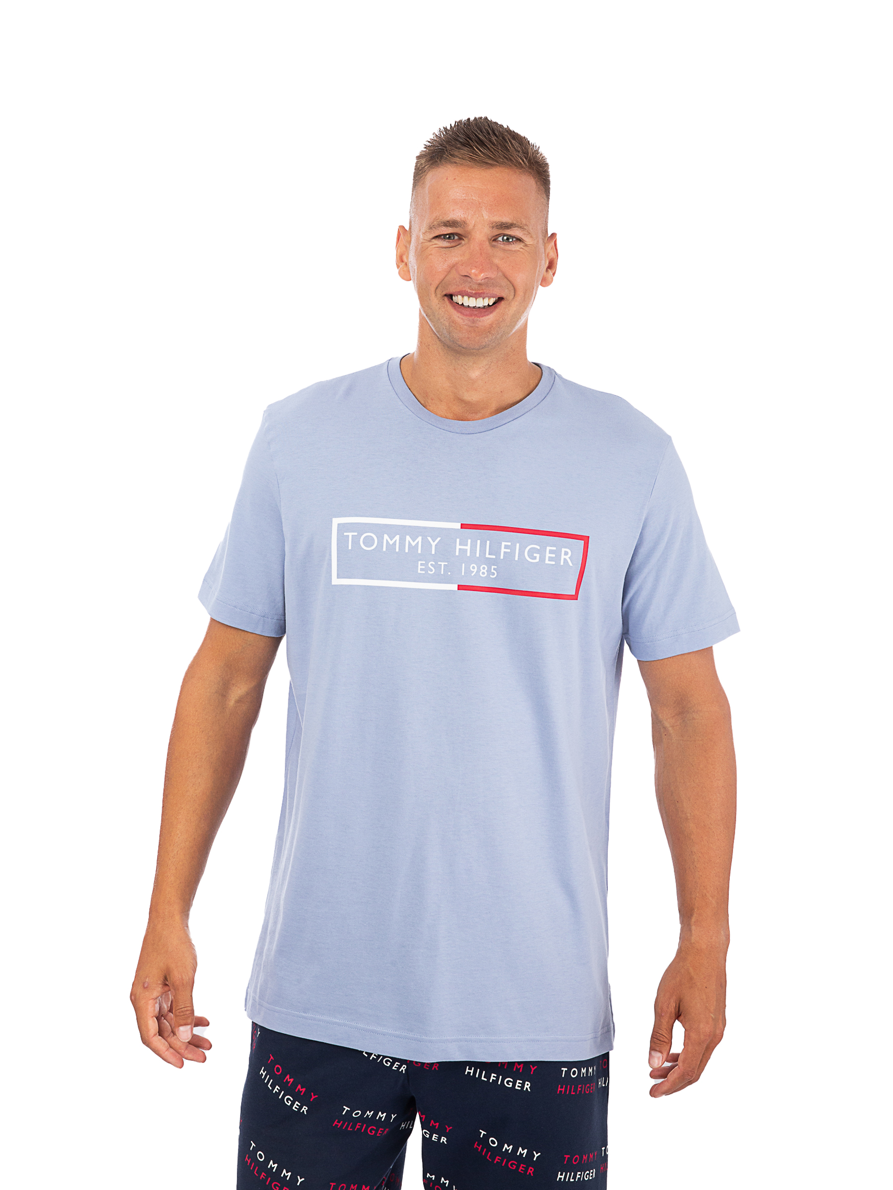 

Футболка мужская Tommy Hilfiger 09T4170 голубая 2XL, Голубой, 09T4170