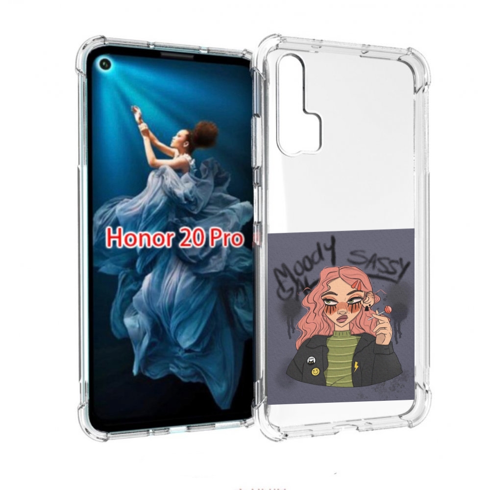 

Чехол бампер MyPads дерзкое-настроение женский для Honor 20 Pro, Прозрачный, Tocco