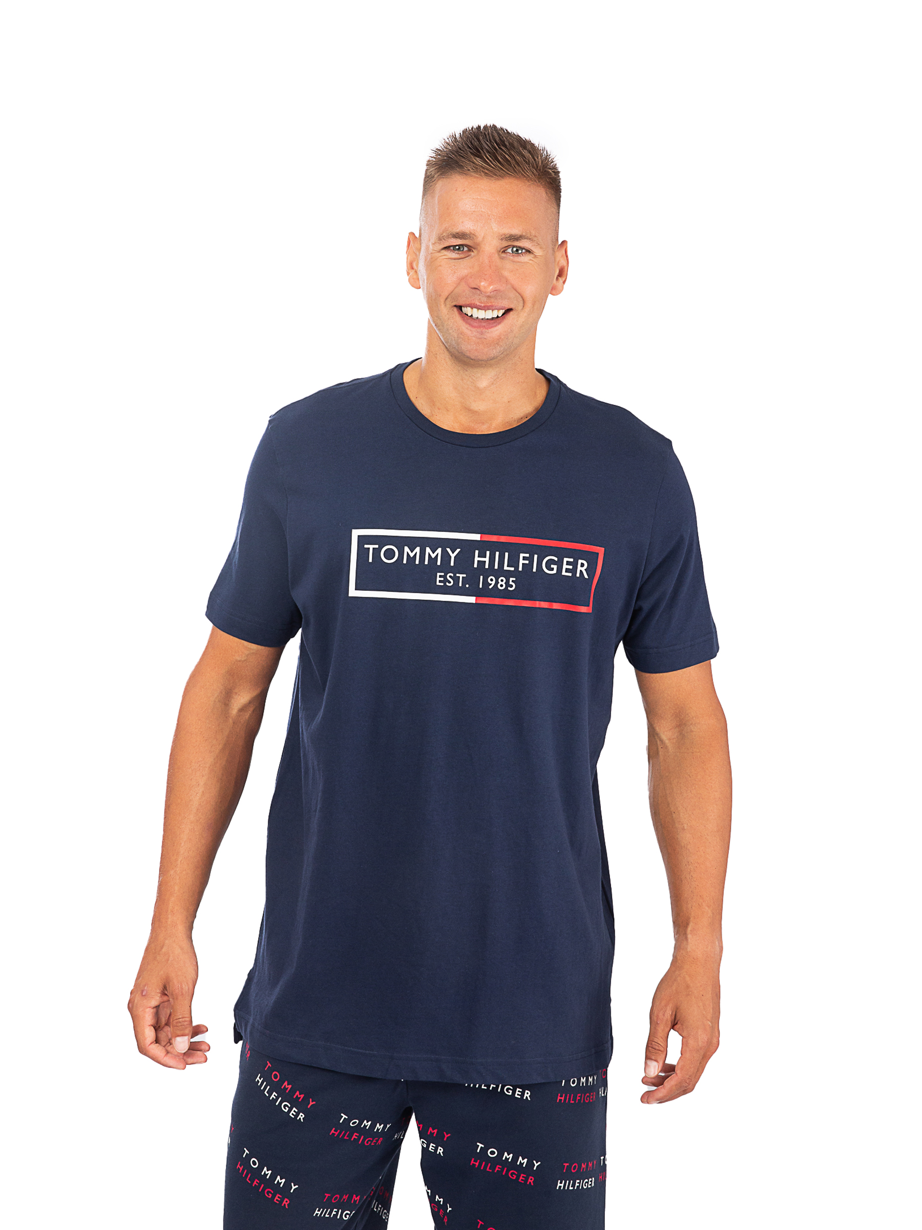 

Футболка мужская Tommy Hilfiger 09T4170 синяя M, Синий, 09T4170
