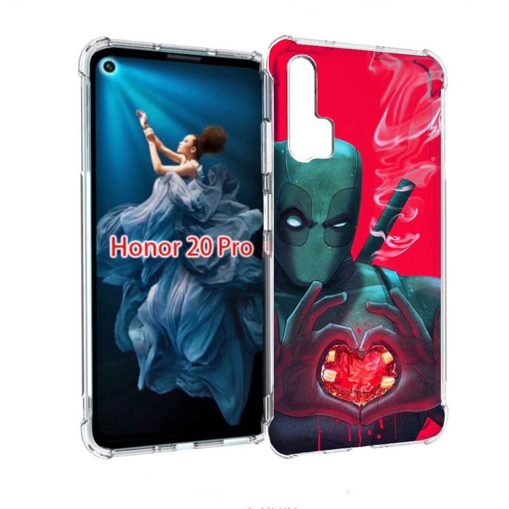 

Чехол бампер MyPads дедпул-в-сердце для Honor 20 Pro противоударный, Прозрачный, Tocco