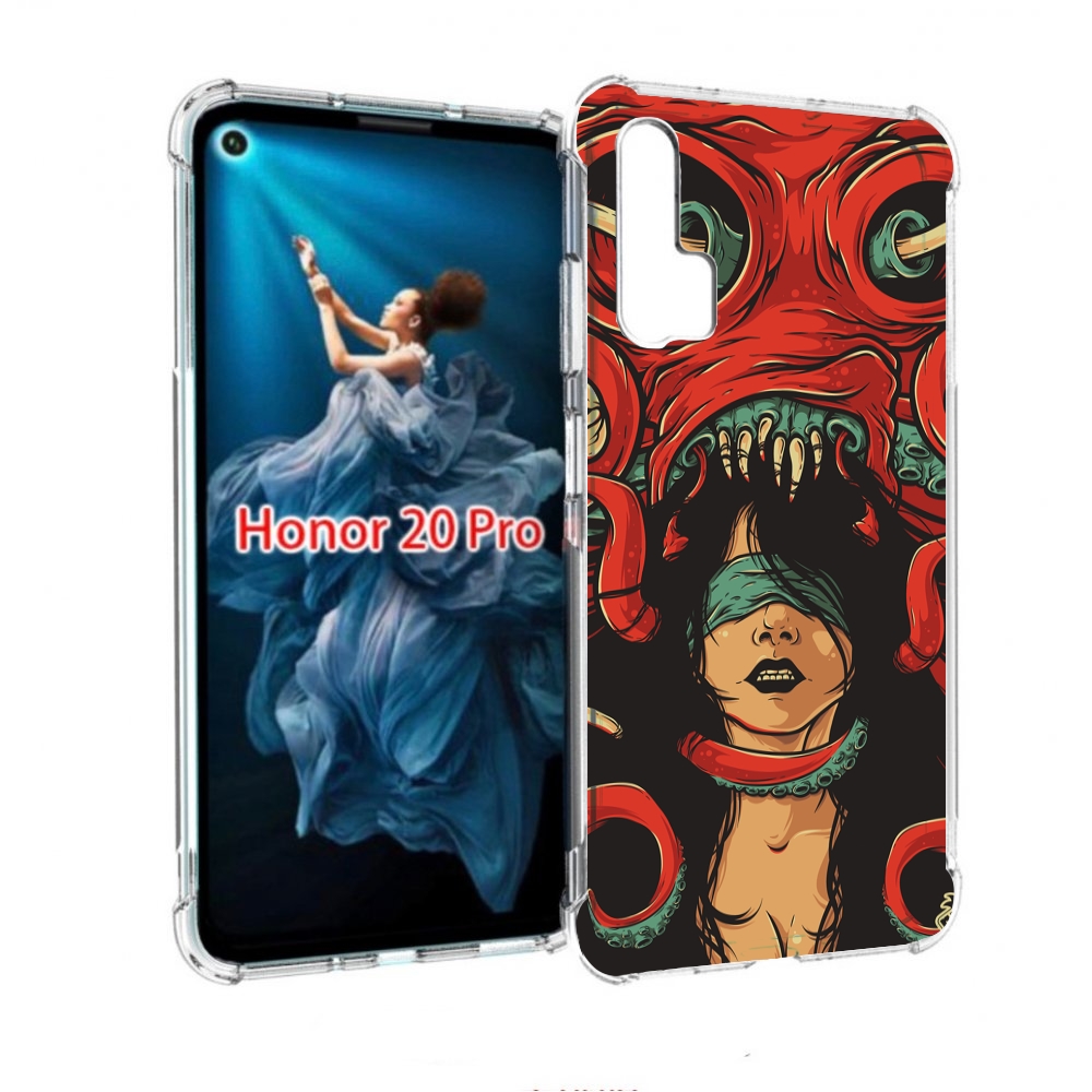 

Чехол бампер MyPads девушку-съедает-осьминог для Honor 20 Pro пр, Прозрачный, Tocco