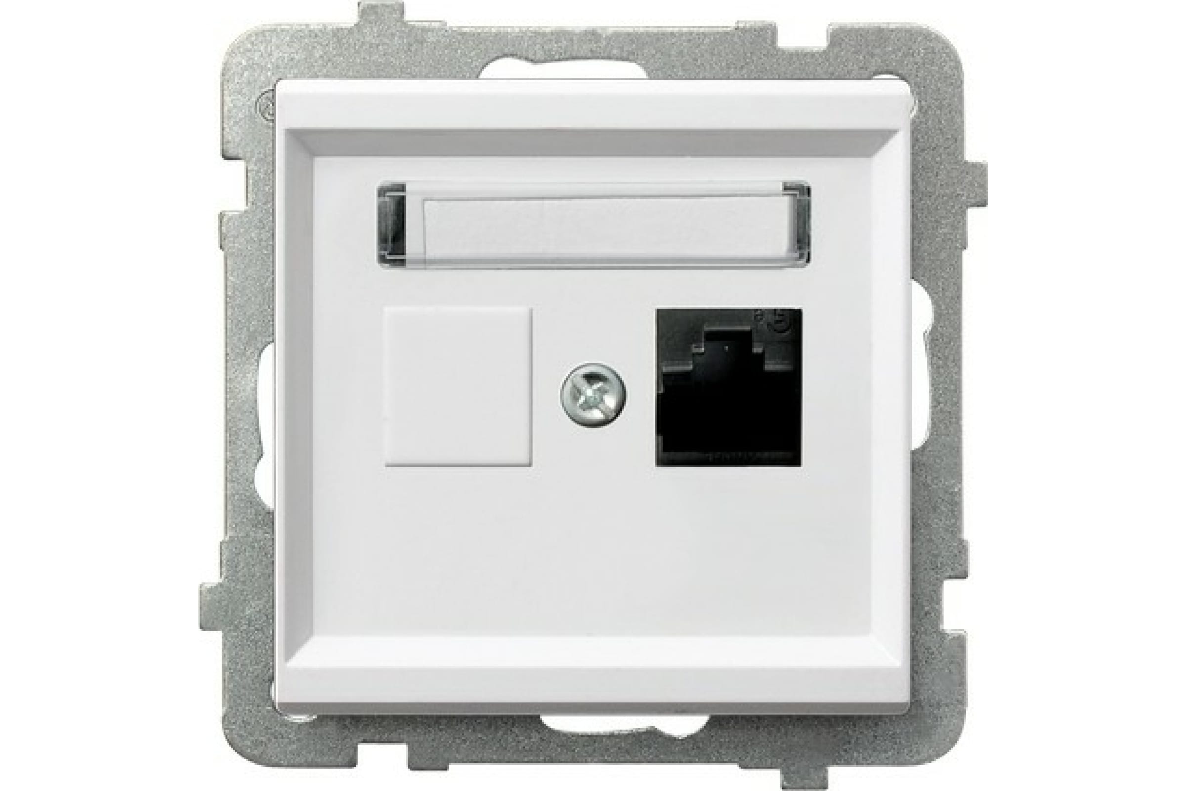 Компьютерная розетка Ospel Sonata 1-я, категория 5e, RJ-45, без рамки, белый GPK-1R/K/m/00
