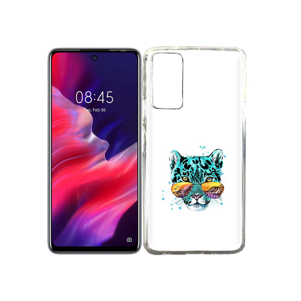 Чехол MyPads Tocco для Tecno Pova 2 голубой лео