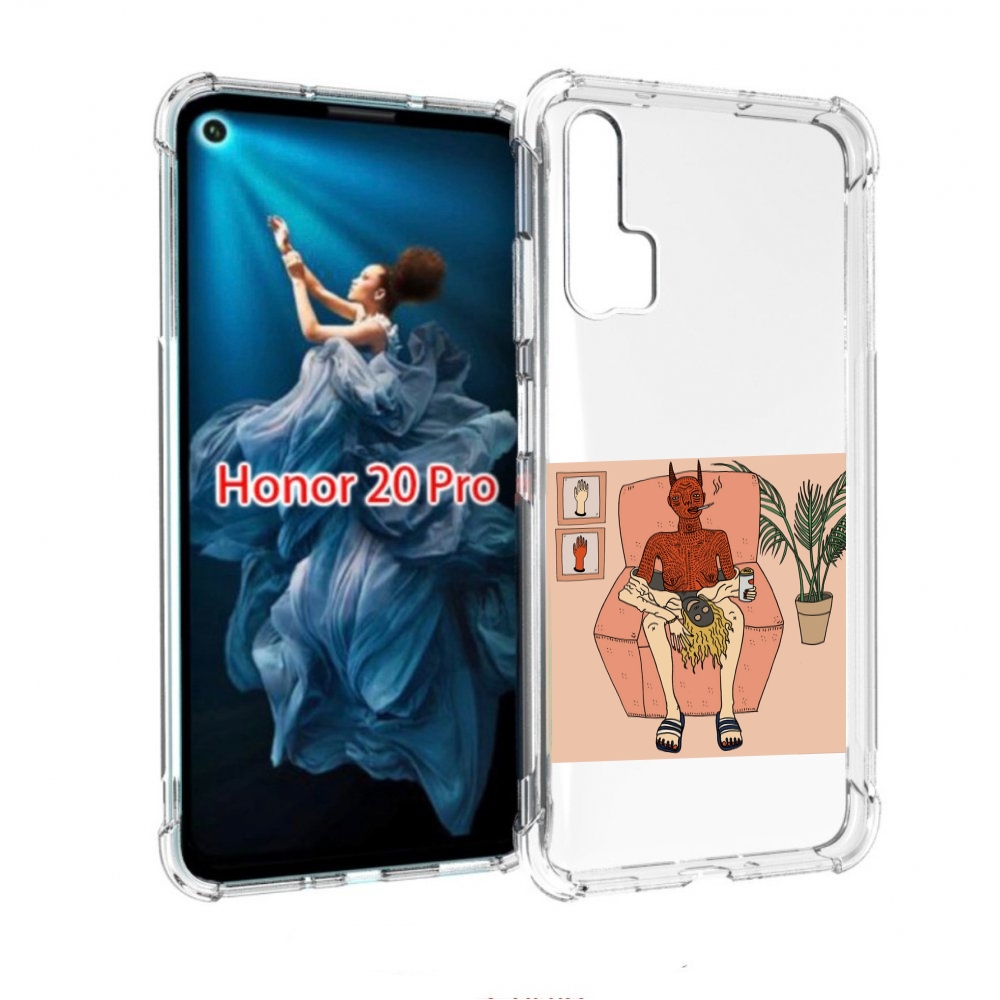

Чехол бампер MyPads девушка-сняла-кожу для Honor 20 Pro противоу, Прозрачный, Tocco