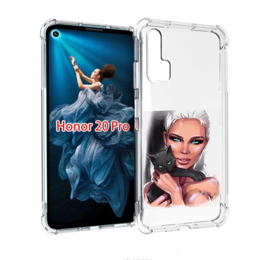 

Чехол бампер MyPads девушка-с-черным-котиком женский для Honor 2, Прозрачный, Tocco