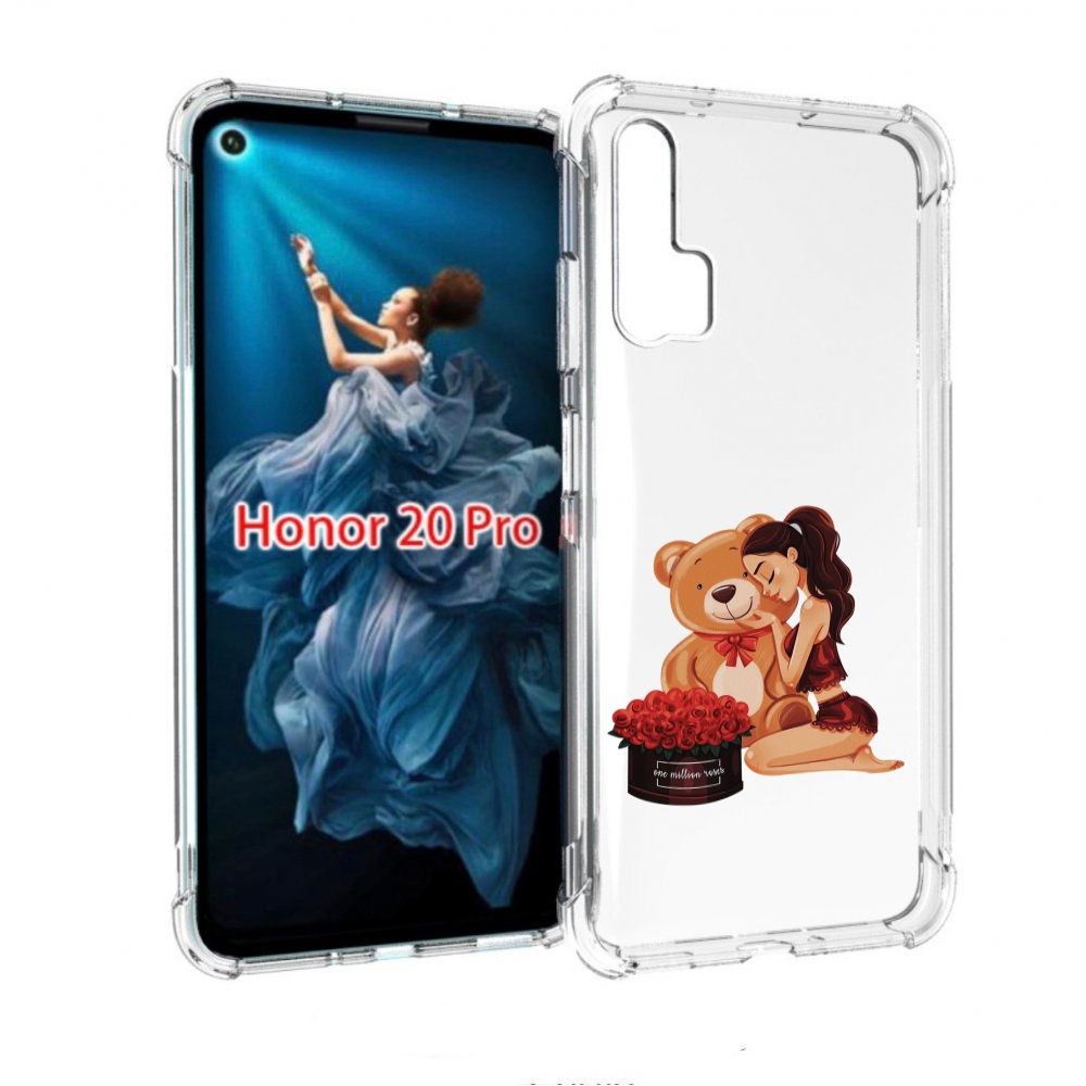 

Чехол бампер MyPads девушка-с-подарками женский для Honor 20 Pro, Прозрачный, Tocco