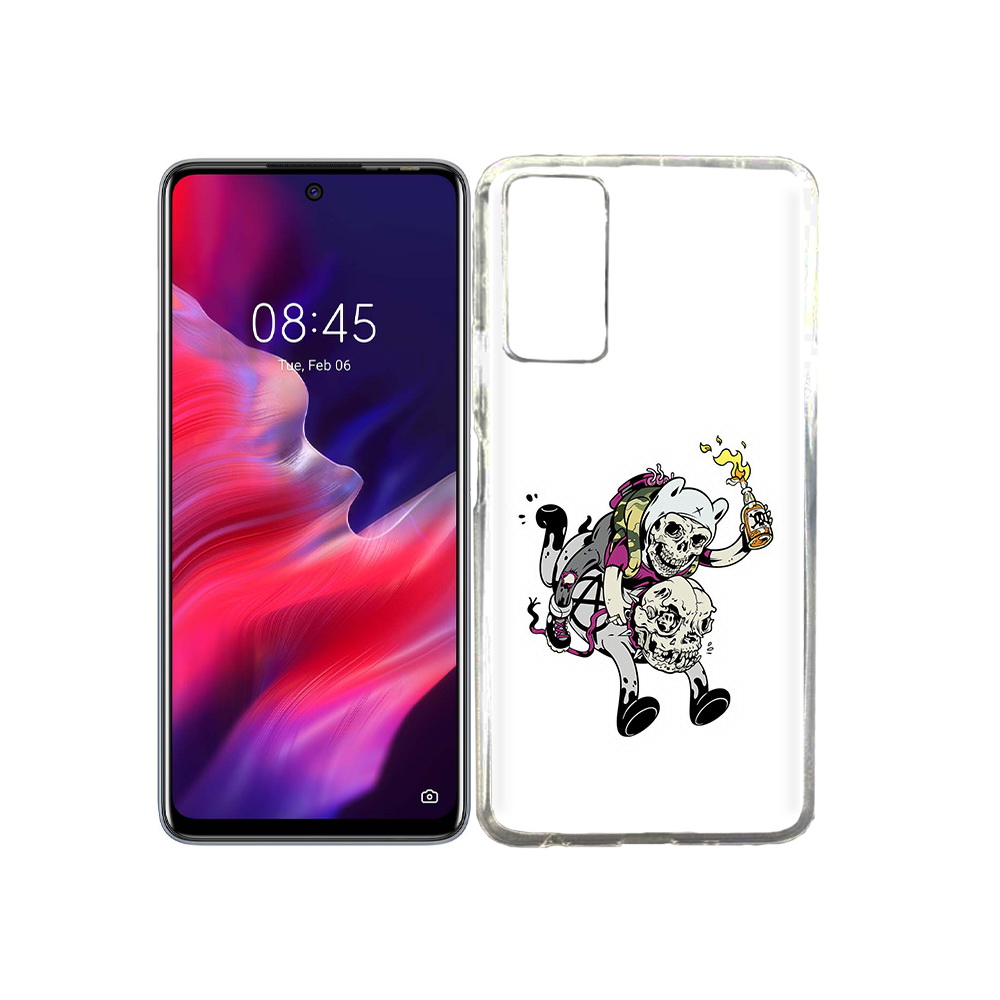 

Чехол MyPads Tocco для Tecno Pova 2 время приключений скелеты, Прозрачный, Tocco