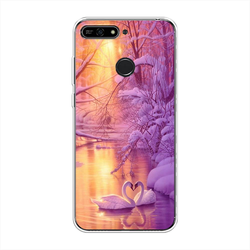 

Чехол на Honor 7A Pro "Зима 1", Фиолетовый;желтый, 65450-2