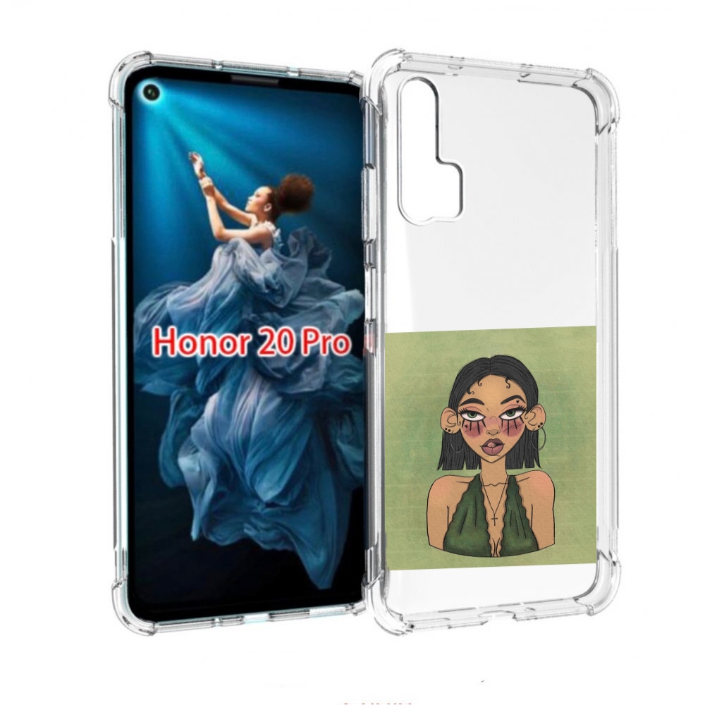 

Чехол бампер MyPads девушка-с-каре-и-тату для Honor 20 Pro проти, Прозрачный, Tocco