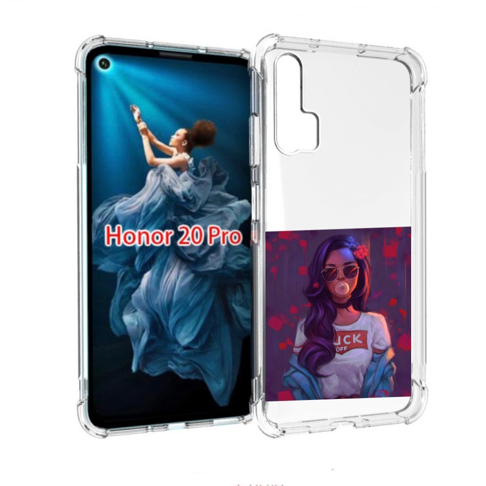

Чехол бампер MyPads девушка-с-жвачкой женской для Honor 20 Pro п, Прозрачный, Tocco