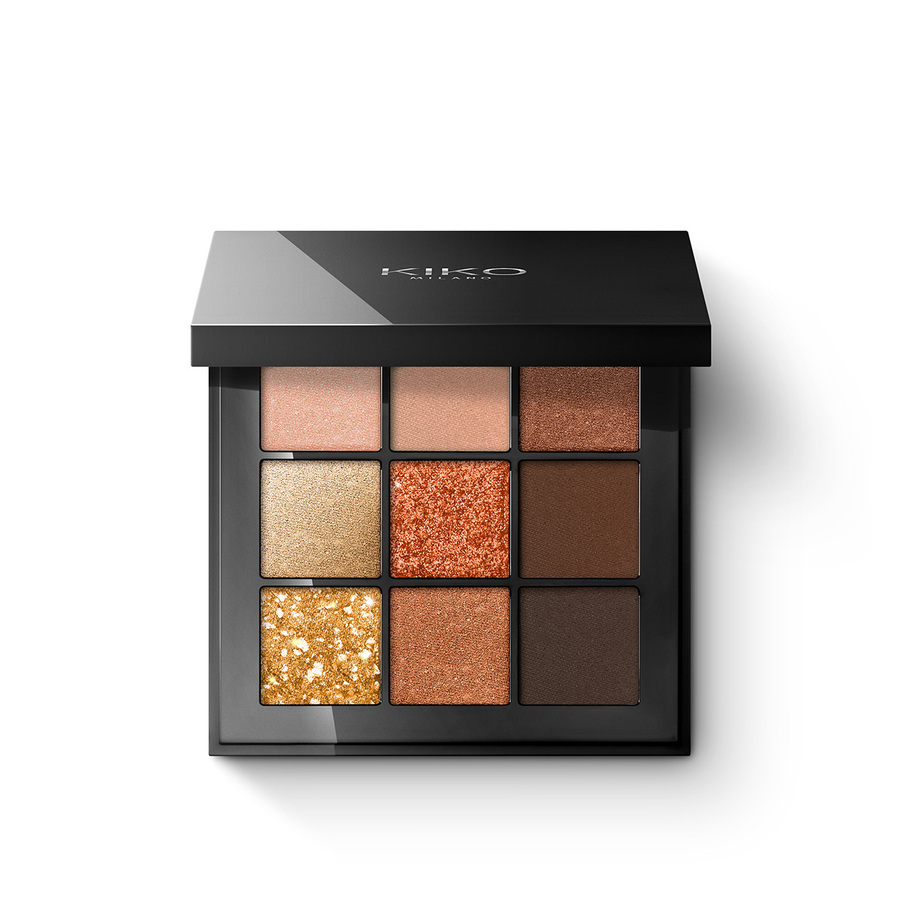 

Тени Kiko Milano Glamour multi finish eyeshadow palette 01 Earth Tones, GLAMOUR MULTI FINISH EYESHADOW PALETTE