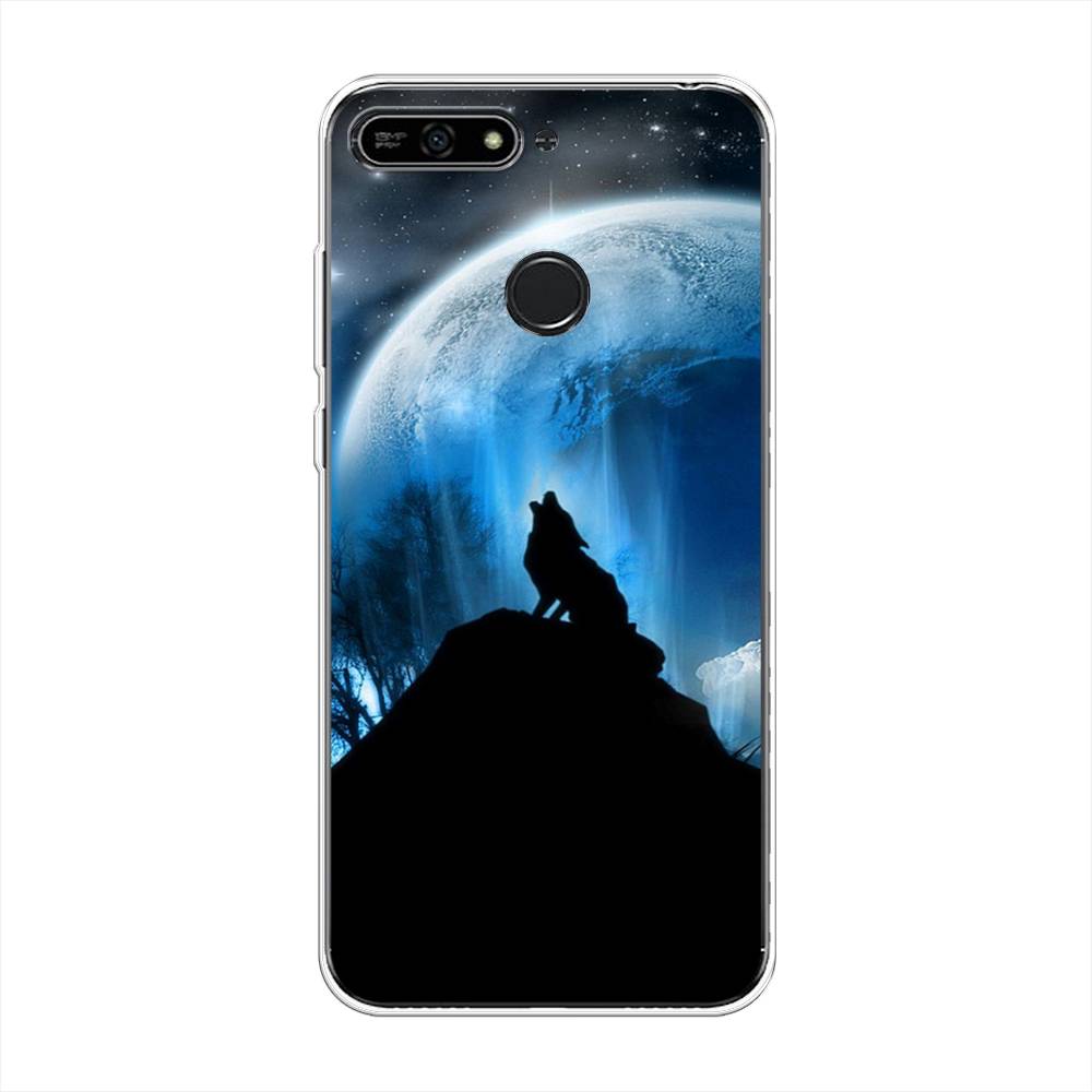 

Чехол на Honor 7A Pro "Волк 2", Синий;черный;белый, 65450-1
