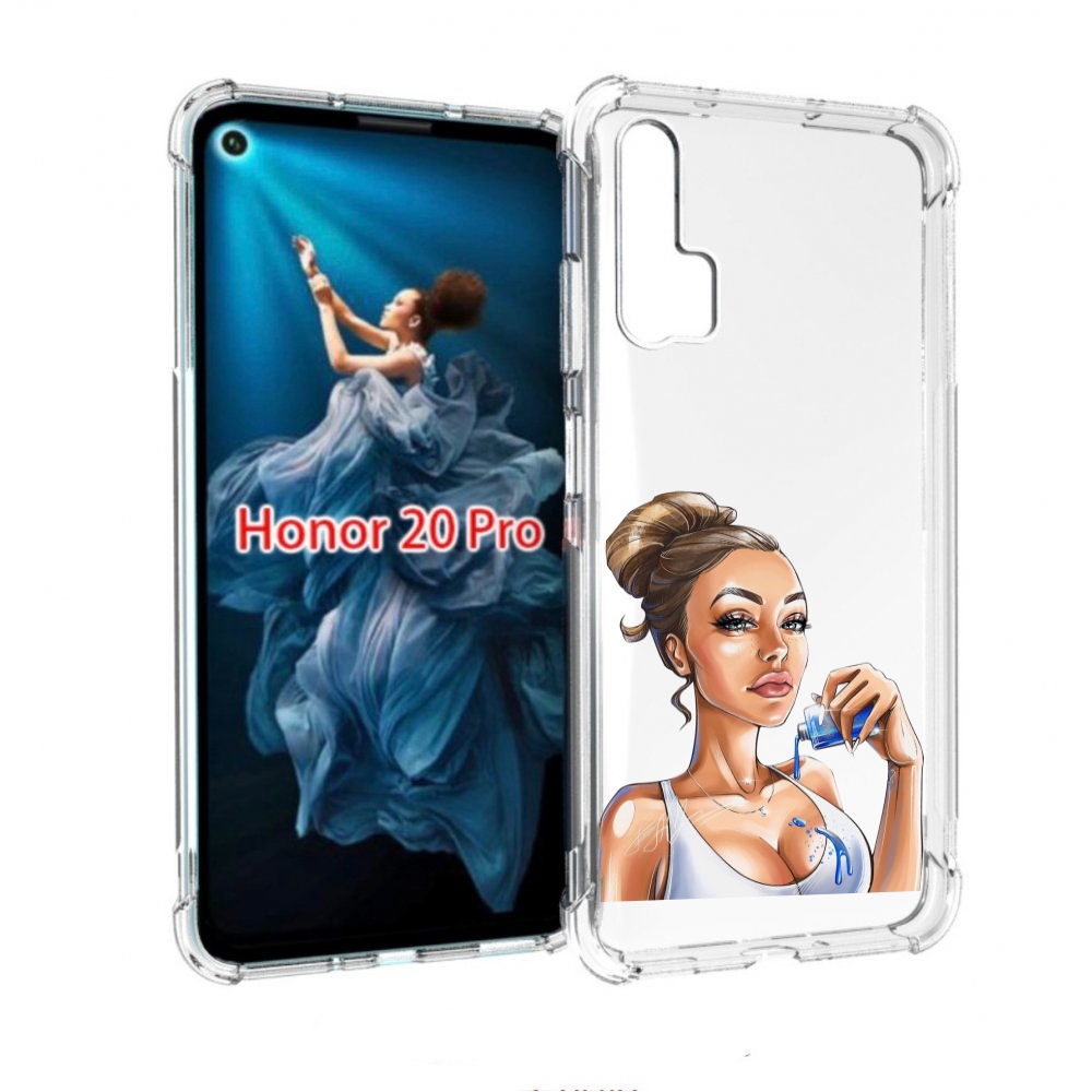 

Чехол бампер MyPads девушка-пролила-краску женский для Honor 20, Прозрачный, Tocco