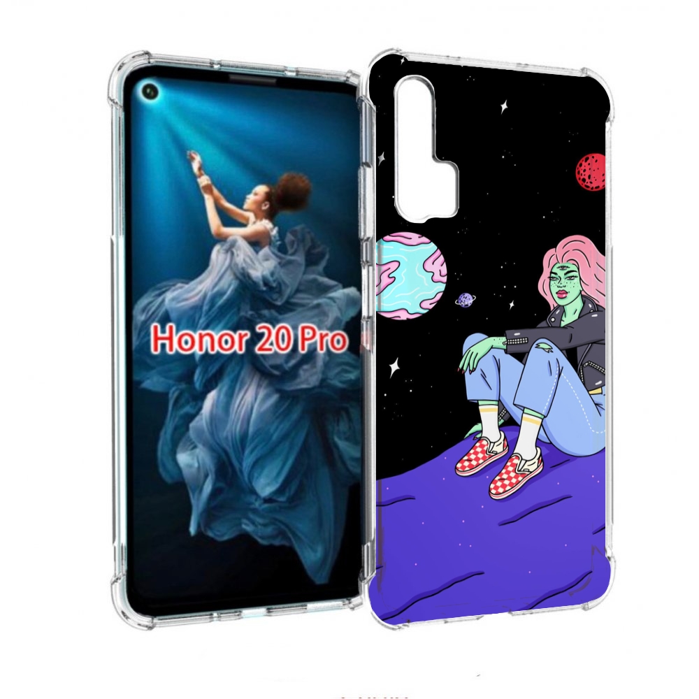 

Чехол бампер MyPads девушка-на-луне-мультик для Honor 20 Pro про, Прозрачный, Tocco