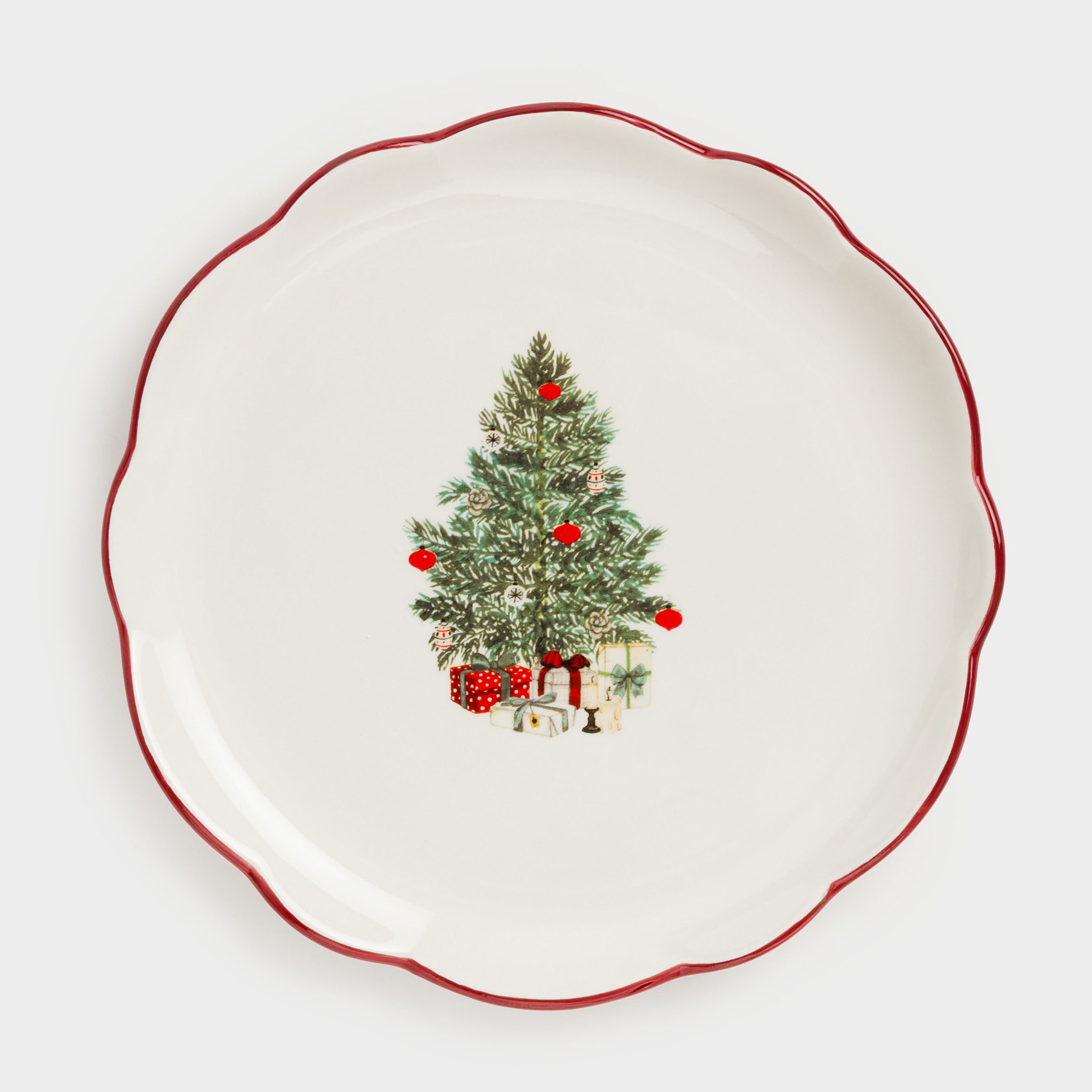 

Тарелка закусочная, 20 см, керамика, Ель с подарками, Сhristmas tree