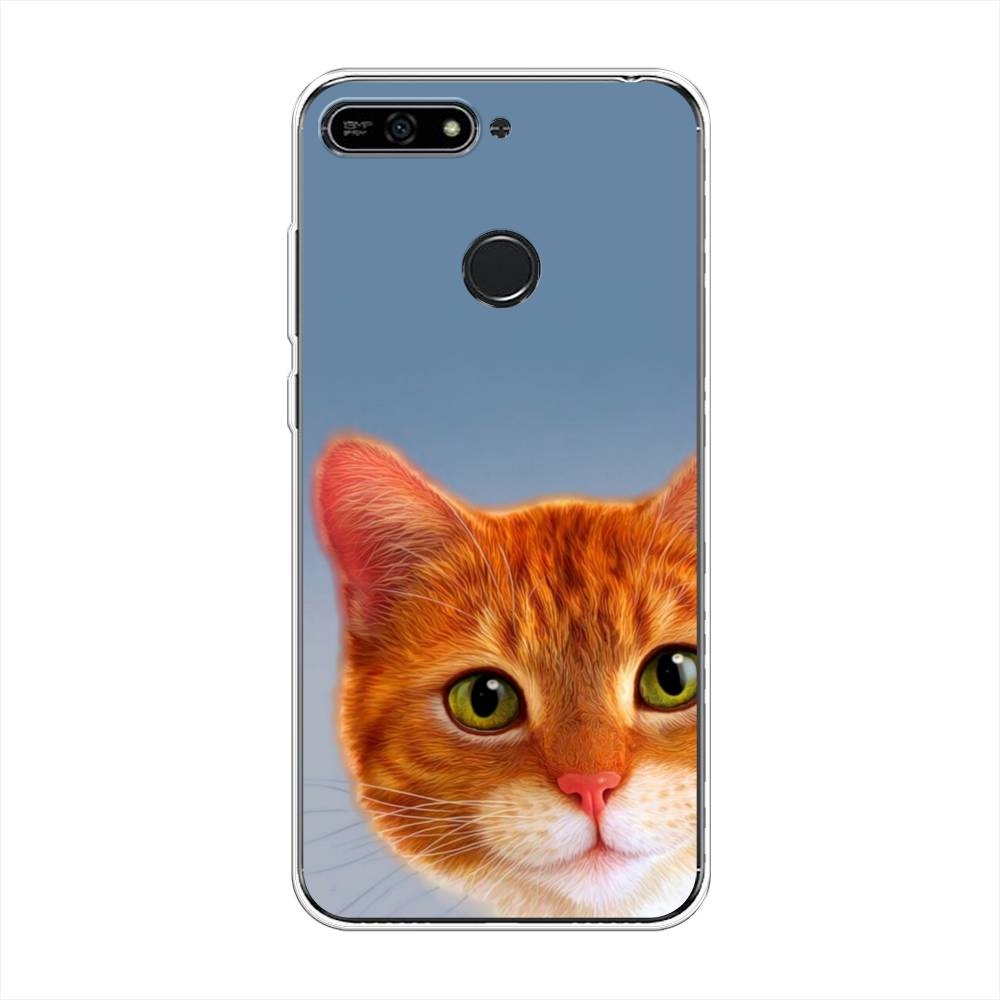 

Чехол на Honor 7A Pro "Любопытный котик", Коричневый, 65450-1