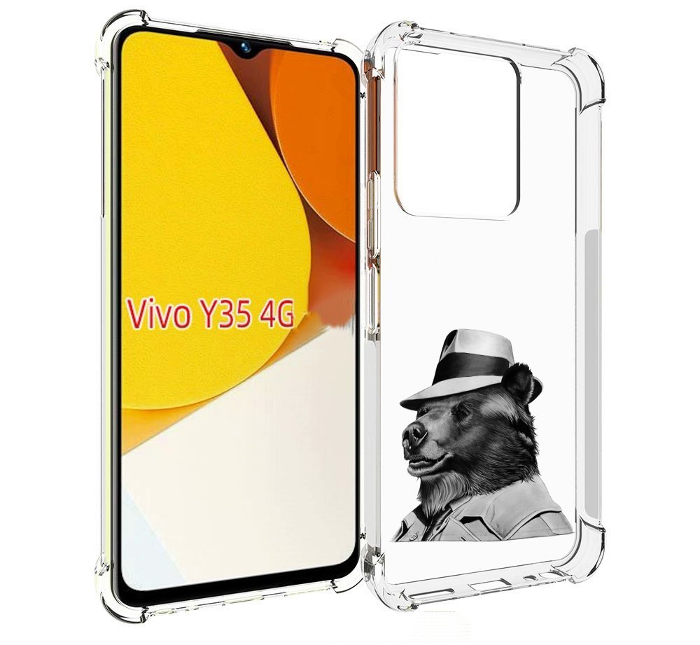 Чехол MyPads медведь в шляпе для Vivo Y35 4G 2022 / Vivo Y22