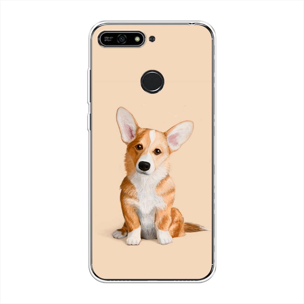 

Чехол на Honor 7A Pro "Грустный Корги", Коричневый;бежевый, 65450-1