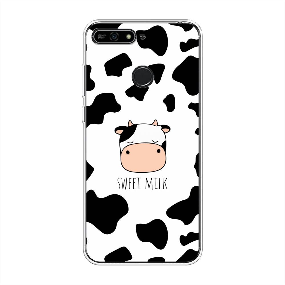 

Чехол на Honor 7A Pro "Sweet milk", Розовый;белый;черный, 65450-1
