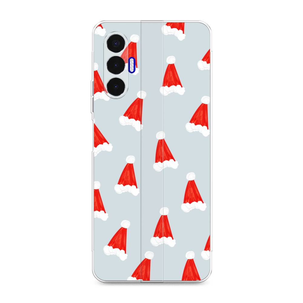 

Чехол для Tecno Pova 3 "Новогодние шапочки", Белый;красный;серый, 301550-5