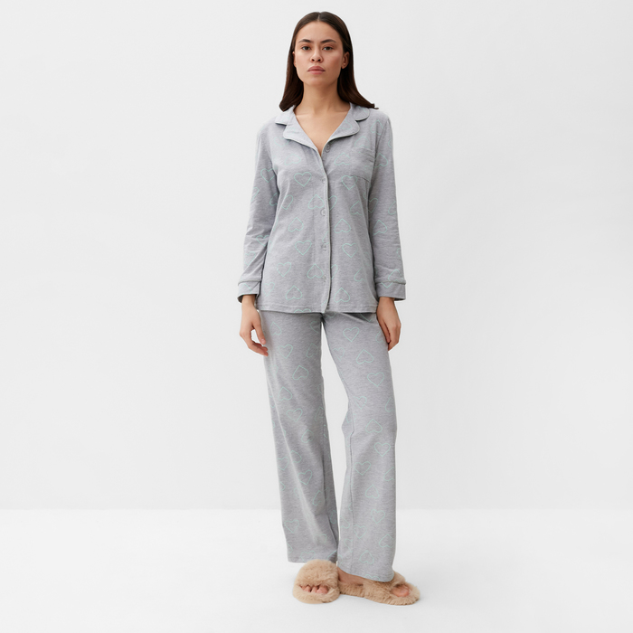 

Пижама женская KAFTAN BASIC серая 48-50 RU, Серый, BASIC