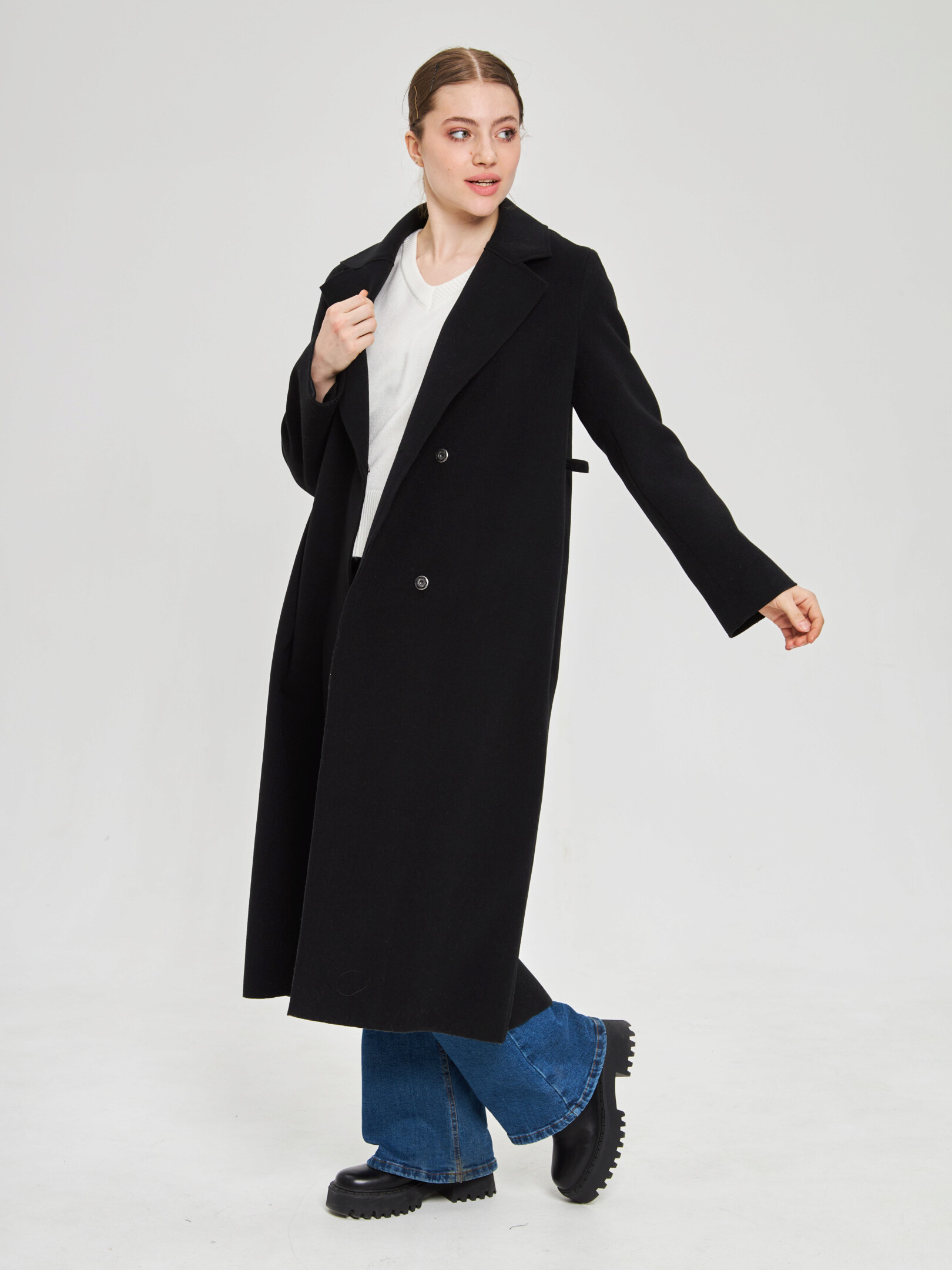 Пальто женское Crosario 71520 черное 50 RU