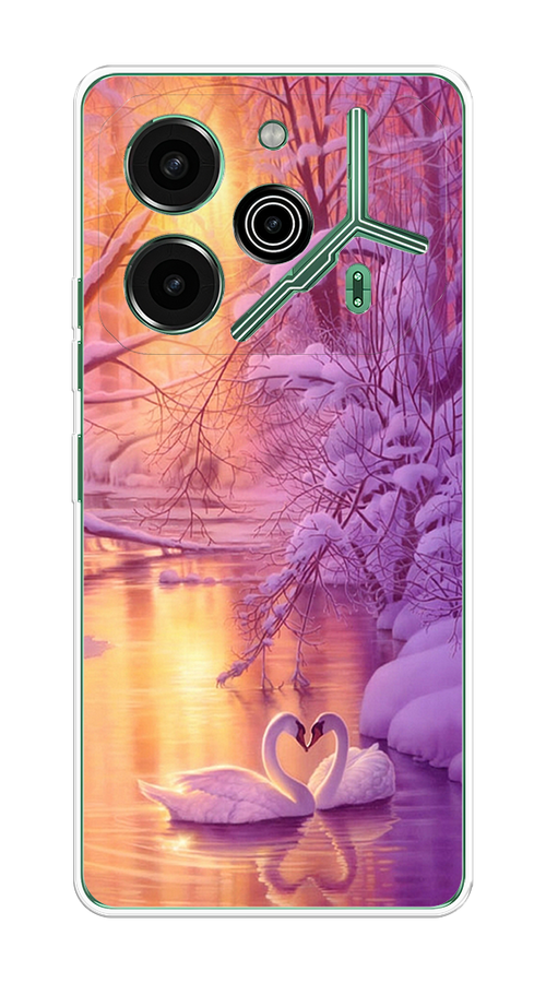 

Чехол на Tecno Pova 6 Pro 5G "Зима 1", Фиолетовый;желтый, 305250-1