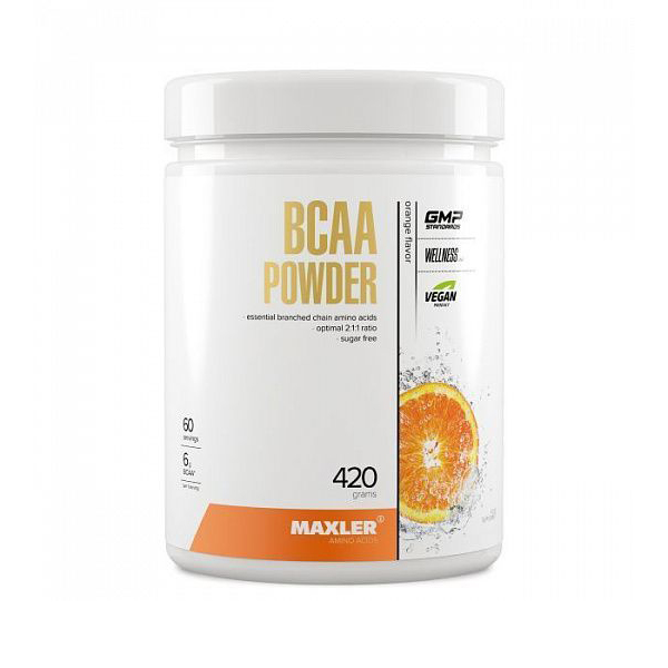 Maxler BCAA Powder Sugar Free 420 г, апельсин