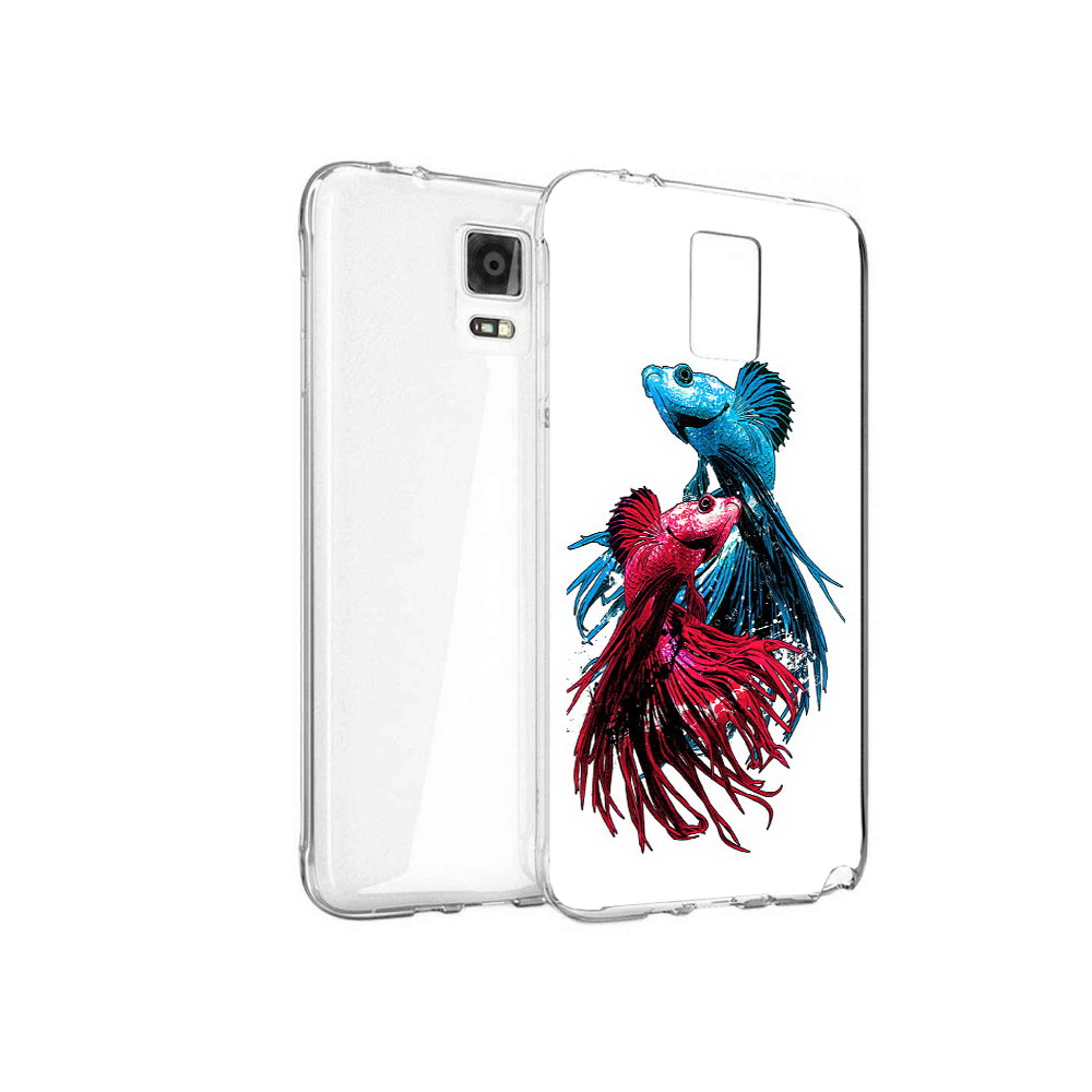 

Чехол MyPads Tocco для Samsung Galaxy Note 4 рыбы петушки, Прозрачный, Tocco