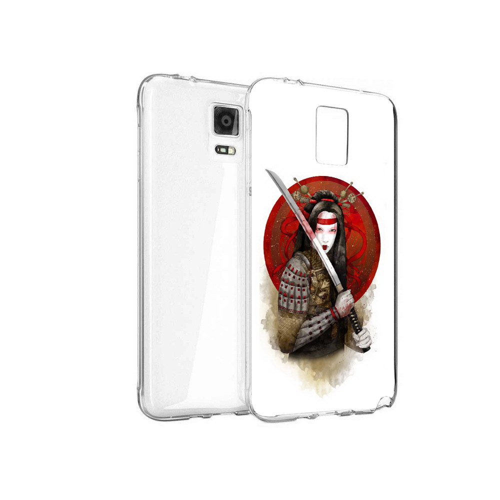 Чехол MyPads Tocco для Samsung Galaxy Note 4 рисованная девушка с катаной