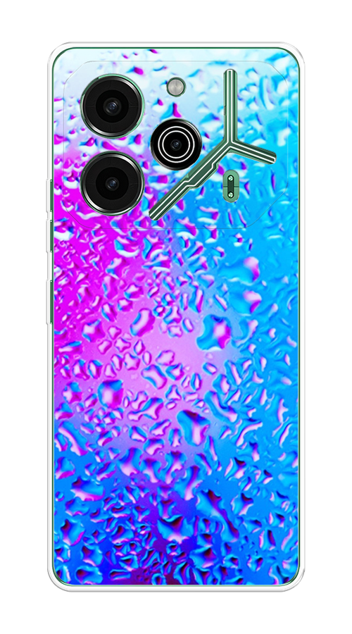 

Чехол на Tecno Pova 6 Pro 5G "Капли на стекле", Бирюзовый;розовый, 305250-1