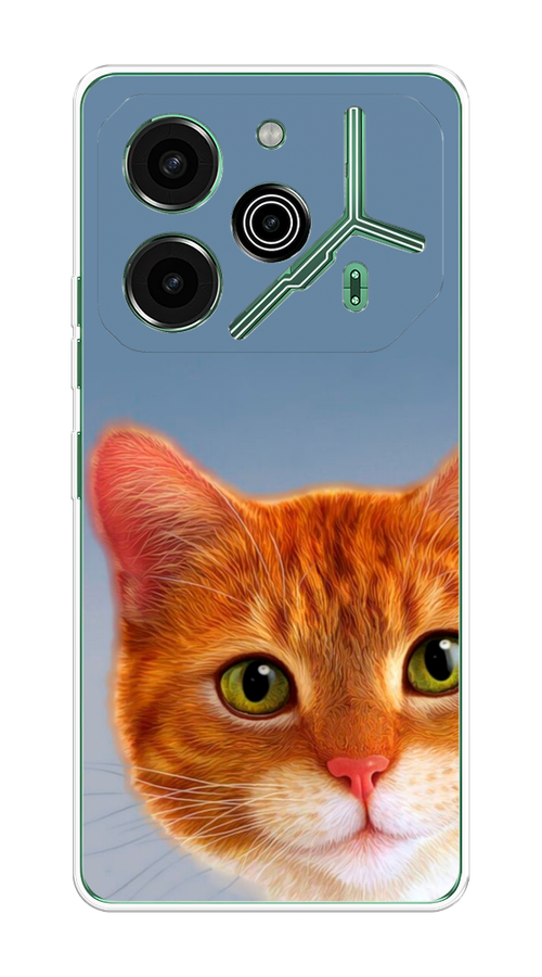 

Чехол на Tecno Pova 6 Pro 5G "Любопытный котик", Коричневый, 305250-1