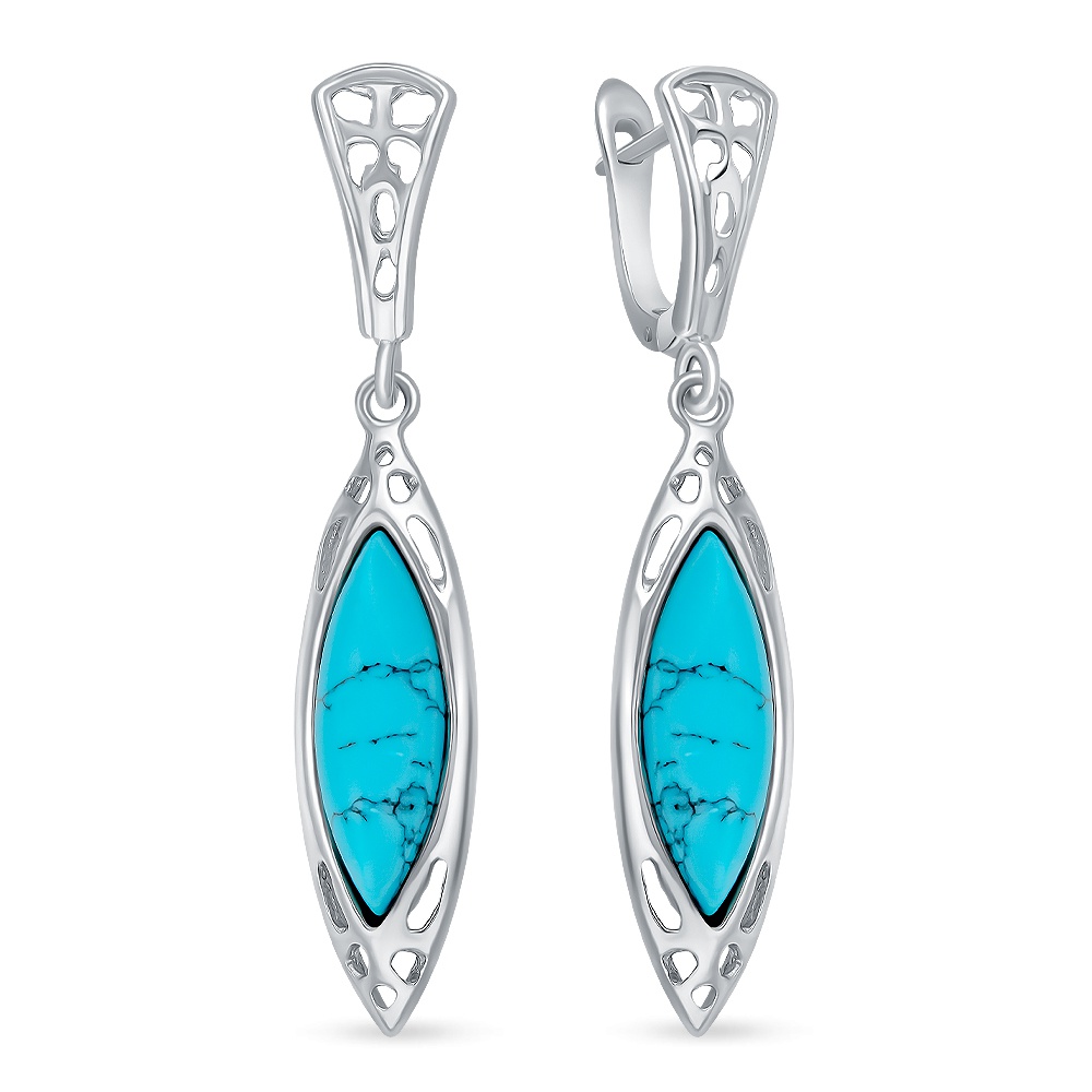 

Серьги из серебра 585Gold 702010091, бирюза искусственная, 702010091