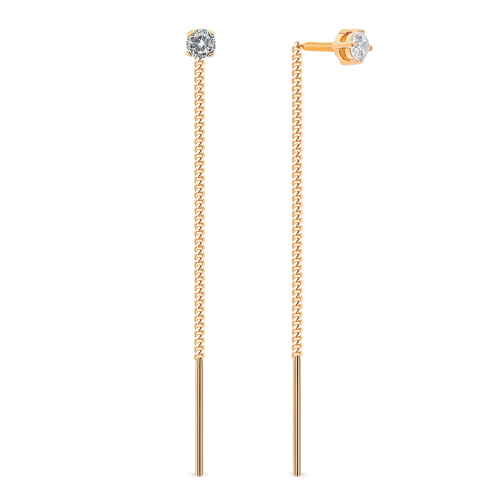 

Серьги из серебра 585Gold 702008944, фианит, 702008944