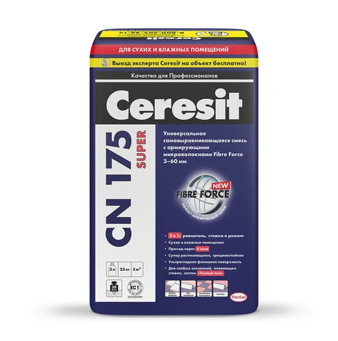 

Ровнитель для пола CERESIT CN 175 универсальный 25 кг