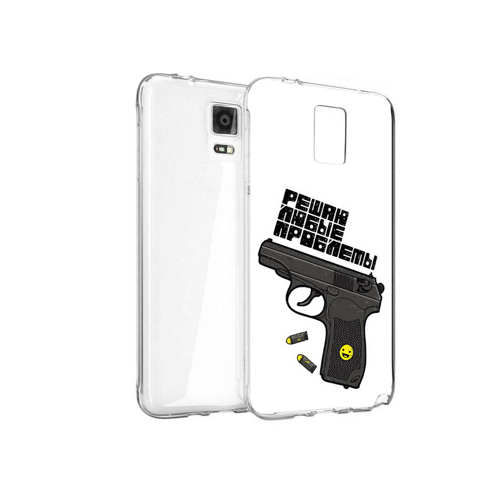 

Чехол MyPads Tocco для Samsung Galaxy Note 4 пистолет против проблем, Прозрачный, Tocco