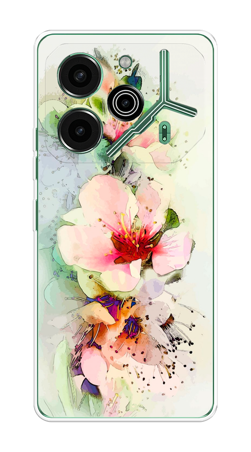 

Чехол на Tecno Pova 6 Pro 5G "Нежные цветы", Зеленый;розовый, 305250-1