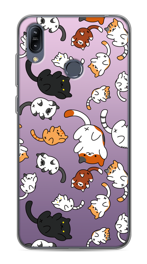 

Чехол Awog на Asus Zenfone Max M2 ZB633KL "Котопад", Фиолетовый;белый, 43750-7