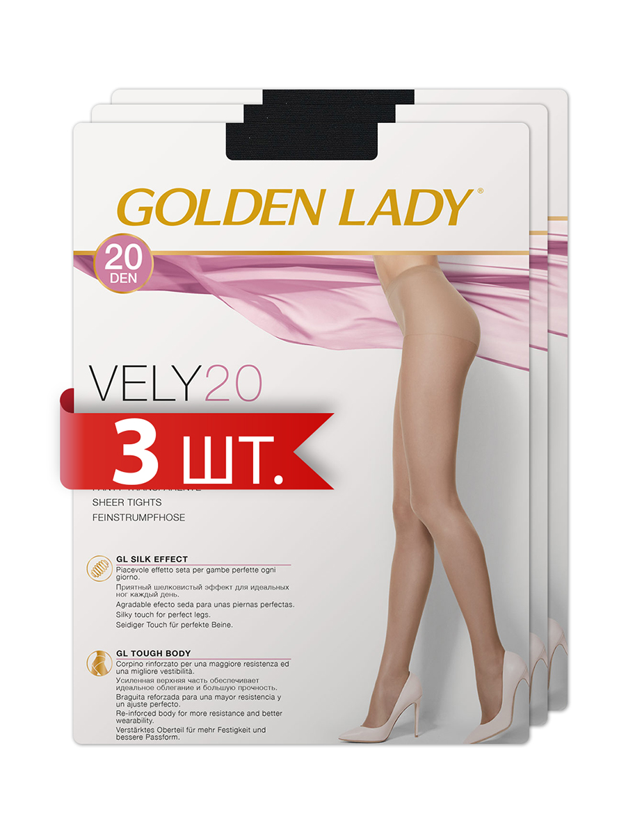 

Комплект колготок Golden Lady VELY 20 nero 5(XL), Черный, VELY 20 (спайка 3 шт.)