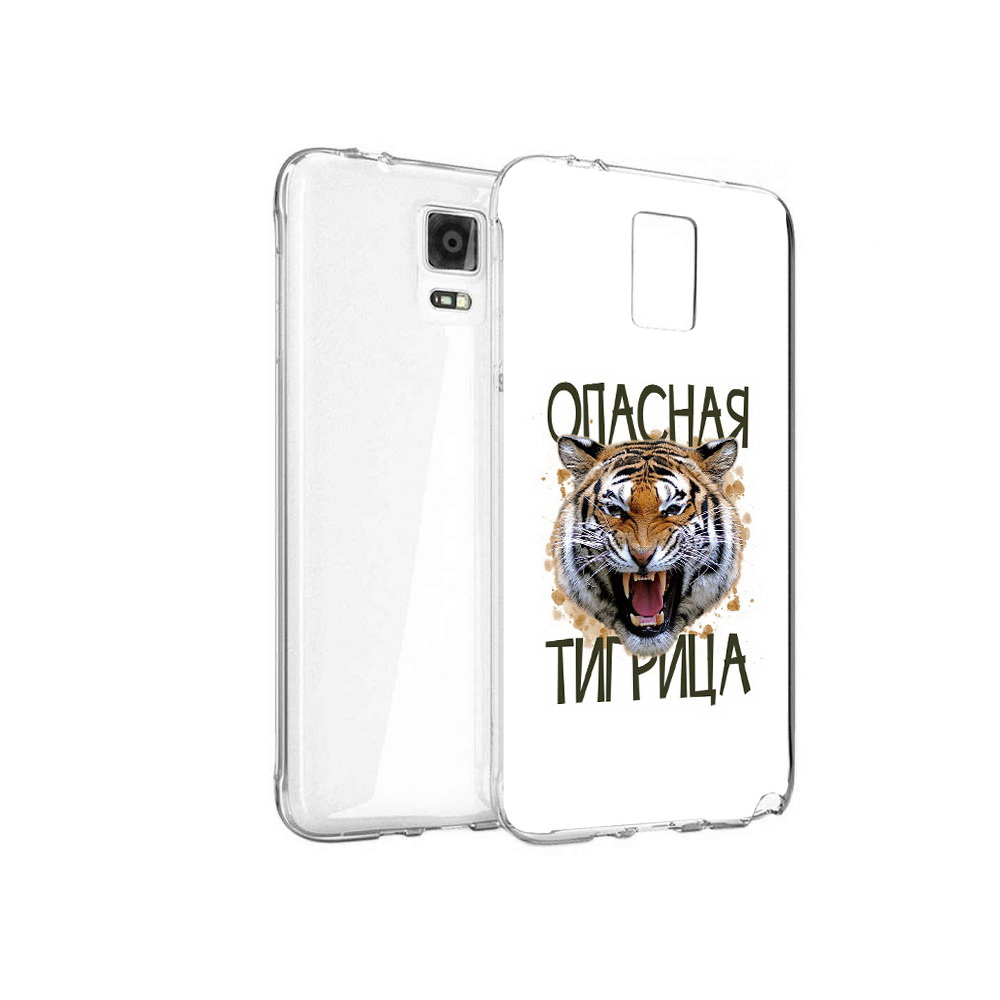 

Чехол MyPads Tocco для Samsung Galaxy Note 4 опасная тигрица, Прозрачный, Tocco