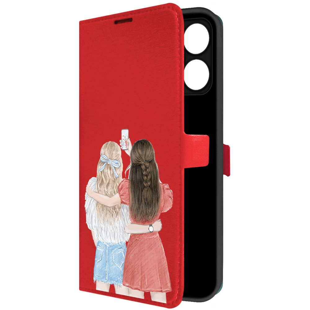 

Чехол-книжка Krutoff Eco Book для Realme Note 50 Лучшие подруги (красный)